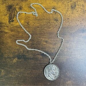 Napier Silver Coin Pendant Necklace Napoleon Bonaparte